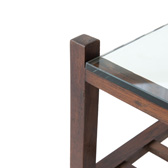 Side tables in Jacaranda and glass.